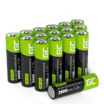 Green Cell patarei NiMH Accumulators AA R6 2600mAh x16