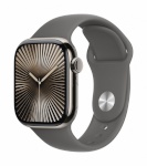 Apple nutikell Watch Series 10 GPS + Cellular 42mm MWXD3ET/A Natural Titanium Case with Stone Space Gray Sport Band - S/M