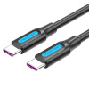 Vention laadimiskaabel USB-C 2.0 -> USB-C 5A Vention COTBG 1.5m must PVC