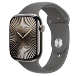 Apple nutikell Watch Series 10 GPS + Cellular 46 mm Natural Titanium Case with Stone Space Gray Sport Band - M/L