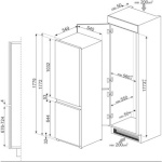 Smeg külmik C8174N3E1 integreeritav, 177cm, 193/61 l, NoFrost, 35dB, puutetundlik juhtimine