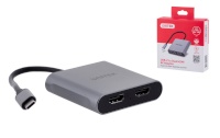 UNITEK adapter USB-C TO 2X HDMI, 4K 60HZ MST