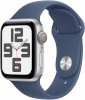 Apple Watch SE (2024) 44mm GPS + Cellular 3.Gen Silver Aluminum Case and Denim Blue Sports Band, S/M, hõbedane/sinine