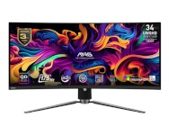 MSI monitor 34" curved/21:9 Qd-oled, WQHD, 21:9 175hz matte, 0.03Ms, swivel, height, tilt, must mag341cqpqd-oled