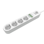 LDNIO pikendusjuhe Power Strip with 4 AC sockets, 4x USB, SE4432, 2m, valge