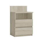 Top E Shop öökapp M1 SONOMA MAT nightstand/bedside table 2 drawers Oak