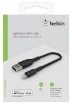 Belkin Lightning kaabel 15cm, coated, mfi cert., must