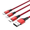 Unitek kaabel C4049RD USB cable 1.2 m USB A USB C/Micro-USB B/Lightning punane