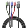 Baseus kaabel USB Cable Fast 4in1 2xUSB-C / Lightning / Micro 3.5A 1.2m (must)