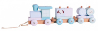 Iwood puidust rong Blocks Wooden Train Pets pastelne