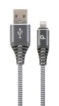 Gembird kaabel CC-USB2B-AMLM-2M-WB2 lightning cable Gray, valge