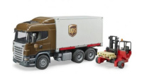 Bruder mudelauto Scania R UPS Logistics Truck with Trolley Forklift, 03581