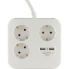 REV pikendusjuhe PowerQuad 3-fold 2x USB valge Multiple Socket Outlet