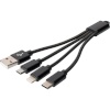 Digitus laadimiskaabel DIGITUS 3-in-1 cable USB-A + Lightning + microUSB + USB-C