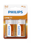 Philips aku LongLife R20 1.5V (2 tk)