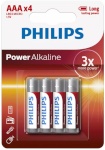 Philips patarei Power Alkaline AAA 4tk