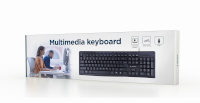 Gembird klaviatuur Multimedia Keyboard KB-UM-107	 USB Keyboard, Wired, US, must