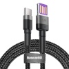 Baseus laadimiskaabel Cafule USB-C Cable Huawei SuperCharge, QC 3.0, 5A 1m (Black+Gray)