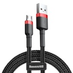 Baseus laadimiskaabel Cafule Micro USB 2.4A 1m, must/punane