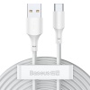 Baseus laadimiskaabel Simple Wisdom Data Cable Kit USB to USB-C 5A (2PCS/Set）1.5m White