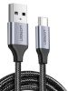 UGREEN laadimiskaabel Nickel-plated USB-C cable QC3.0 1m with aluminium plug (Black)