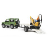 Bruder Land Rover Defender with Trailer, CAT and Man 02593