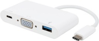 Vivanco adapter USB-C - VGA 3in1, valge (34294)