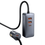 Baseus autolaadija Share Together with Extension Cord, 2x USB, 2x USB-C, 120W, hall