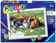 Ravensburger Poland kunstikomplekt Coloring book CreArt for children Sleepy kitty with a dog