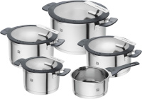 ZWILLING pottide komplekt SIMPLIFY 66870-005-0 Pots Set Stainless Steel, hõbedane/must, 5-osaline