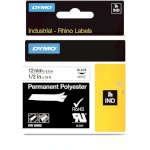 Dymo etiketiprinteri etiketid Rhino Labels 12mm x 5,5m, valge/must