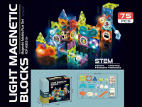 Madej magnetkonstruktor Light Magnetic Blocks - Magnetic Marble Run Set, 75 elementi