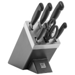 Zwilling kööginugade komplekt iseteritava noahoidikuga Vier Sterne Knife Block, 7-osaline, hall