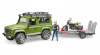 Bruder auto+mootorratas Land Rover Defender with Caravan Motorcycle and Figure