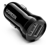 Ugreen autolaadija ED018, 2x USB, 24W (must)