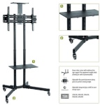 Sunne põrandakinnitus S112 Floor Stand Multifunctional Mobile TV cart 37-70" Tilt, must