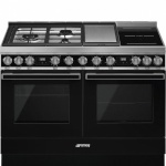 Smeg pliit CPF120IGMPBL Portofino, 3 x gaas + 2 x induktsioon + grillplaat, 2 x elektriahi, 120 cm, must