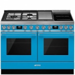 Smeg pliit CPF120IGMPT Portofino, 3 x gaas + 2 x induktsioon + grillplaat, 2 x elektriahi, 120 cm, türkiis