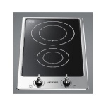 SMEG pliidiplaat PGF32I1 Linea + Classic nupud, Domino, 2 x induktsioon, 31cm, must, roostevaba raam