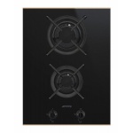 SMEG pliidiplaat PV632CNR Dolce Stil Novo, 2 x gaas, 38cm, must/vask, lõigatud serv