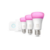 Philips nutipirnide komplekt Hue WCA Starter Kit 9W A60 E27 3pcs + Bridge + Switch