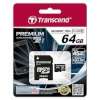 Transcend mälukaart microSDXC 64GB Class 10 UHS-I Premium + adapter