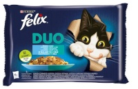 Purina Nestle kassitoit Felix Fantastic Duo- must cod, salmon, herring, trout, salmon, sardines, trout, jelly mackerel - 4x85g