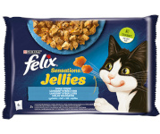 Purina Nestle kassitoit Felix Sensations Mix - salmon, shrimps, ocean fish with tomatoes - wet Cat Food- 4x85 g