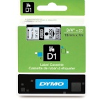 Dymo etiketiprinteri etiketid D1 19mm 45800 must/läbipaistev
