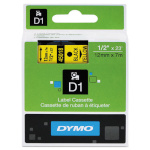 Dymo etiketiprinteri etiketid D1 12mm 45018 must/kollane