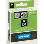 Dymo etiketiprinteri etiketid D1 6mm 43610 must/läbipaistev 