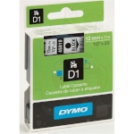 Dymo etiketiprinteri etiketid D1 12mm 45010 must/läbipaistev 