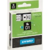 Dymo etiketiprinteri etiketid D1 6mm 43613 must/valge