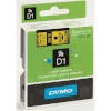 Dymo etiketiprinteri etiketid D1 6mm 43618 must/kollane 